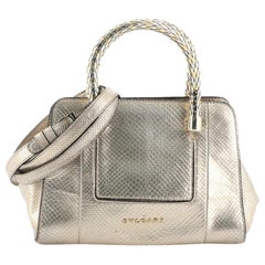 Bvlgari Serpenti Scaglie Tote Embossed Metallic Python Small