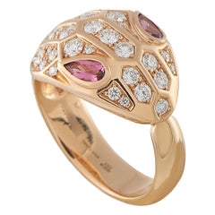 Bvlgari Serpenti Seduttori 18K Rose Gold Diamond and Rubellite Ring  #5094