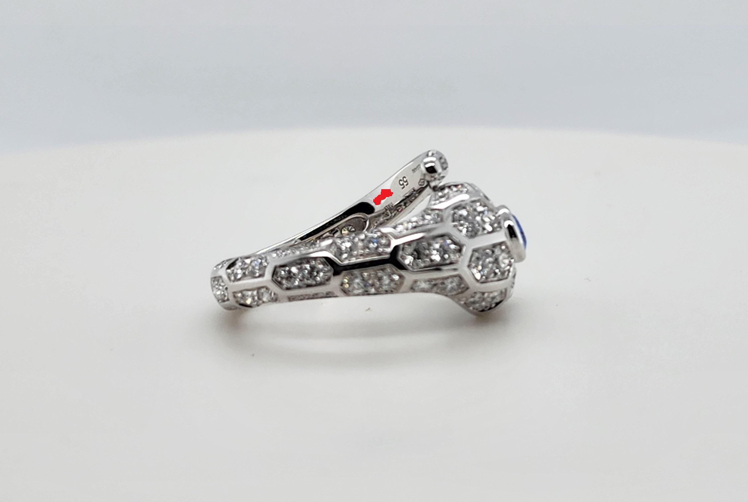 Bvlgari Serpenti Seduttori Diamond 18K White Gold Snake Ring In Excellent Condition For Sale In New York, NY