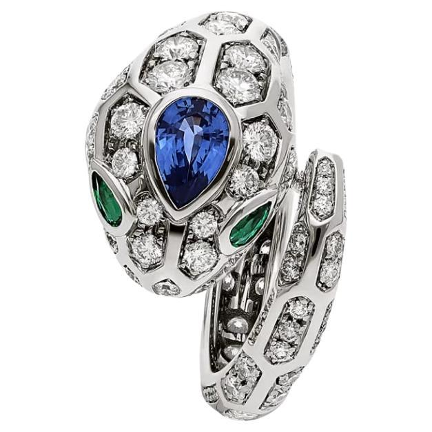 Bvlgari Serpenti Seduttori Diamond 18K White Gold Snake Ring