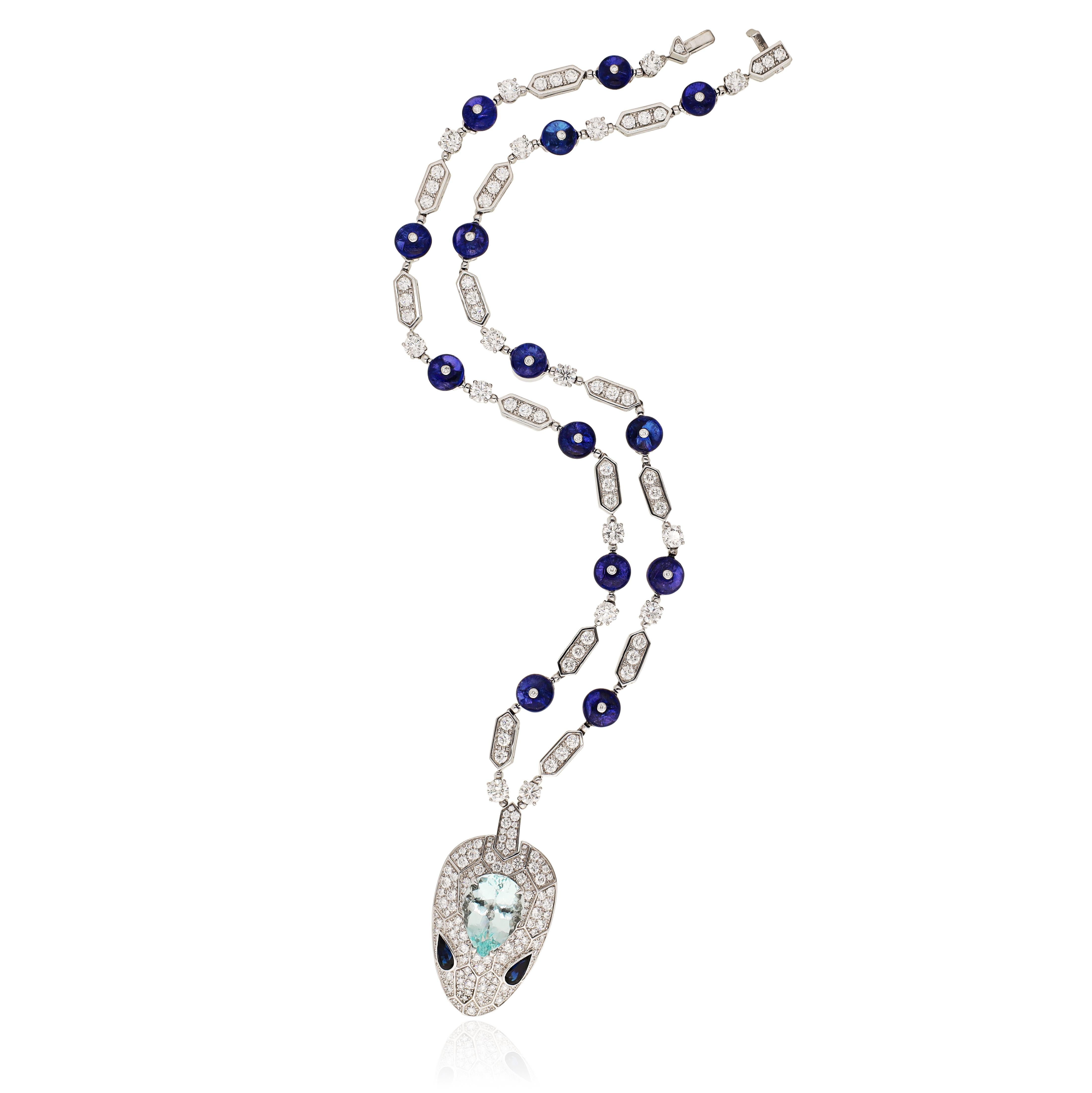 Taglio rotondo BVLGARI Collana Serpenti Seduttori con Diamanti e Pietre Multiple in vendita