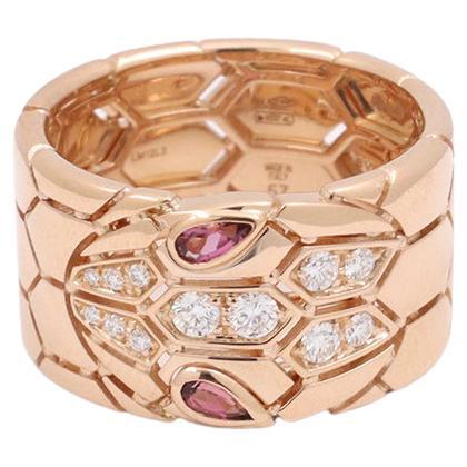 Bvlgari 'Serpenti Seduttori' Rose Gold Diamond and Rubellite Ring