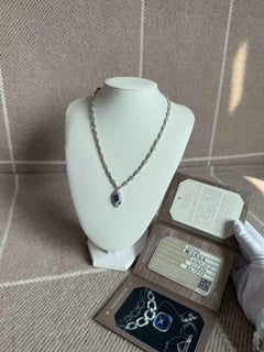 BVLGARI SERPENTI Snake Head Necklace with Sapphires & Full Pave Diamonds