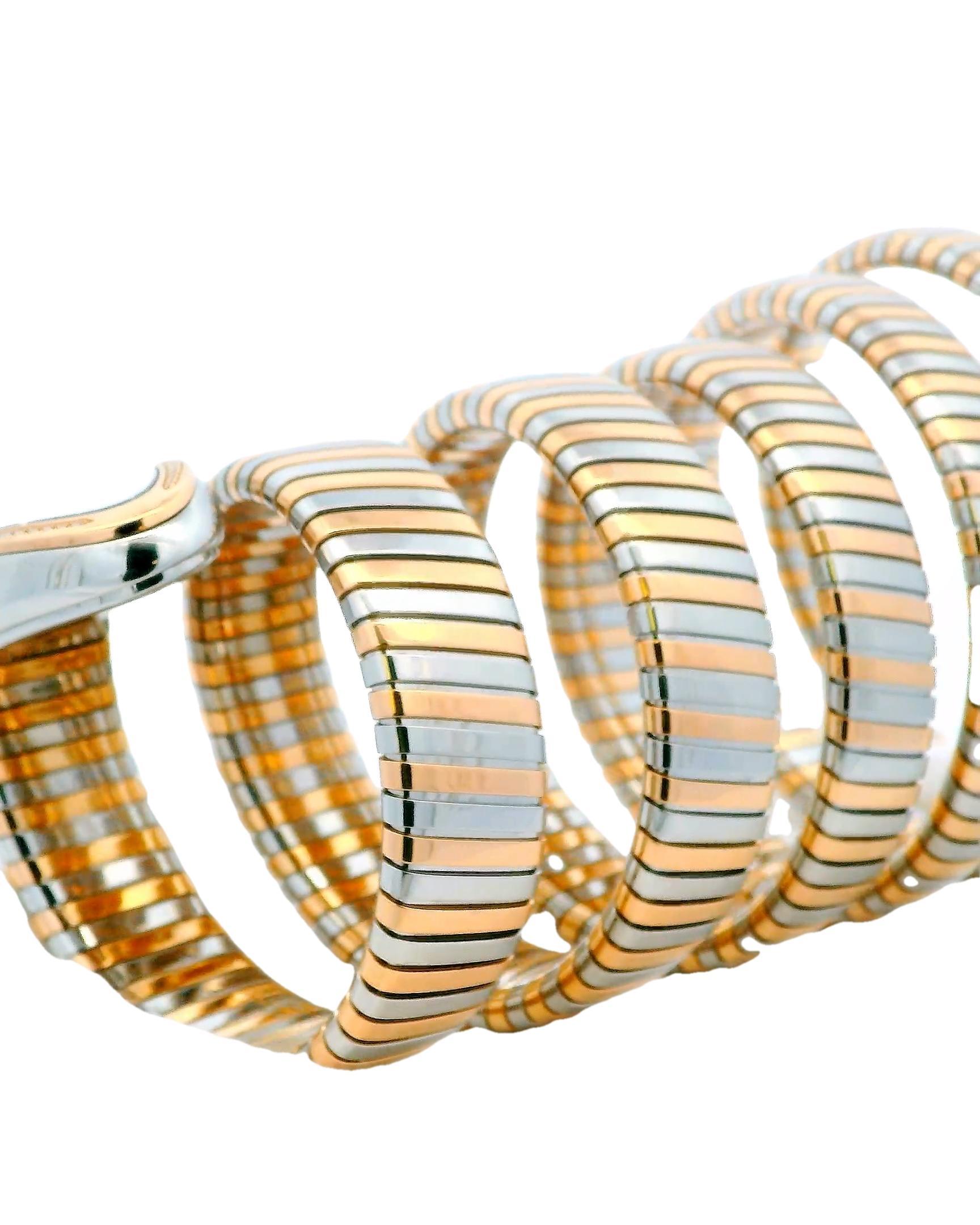 Bvlgari Serpenti SP35 SPG Tubogas Reloj de señora de oro rosa y acero 4