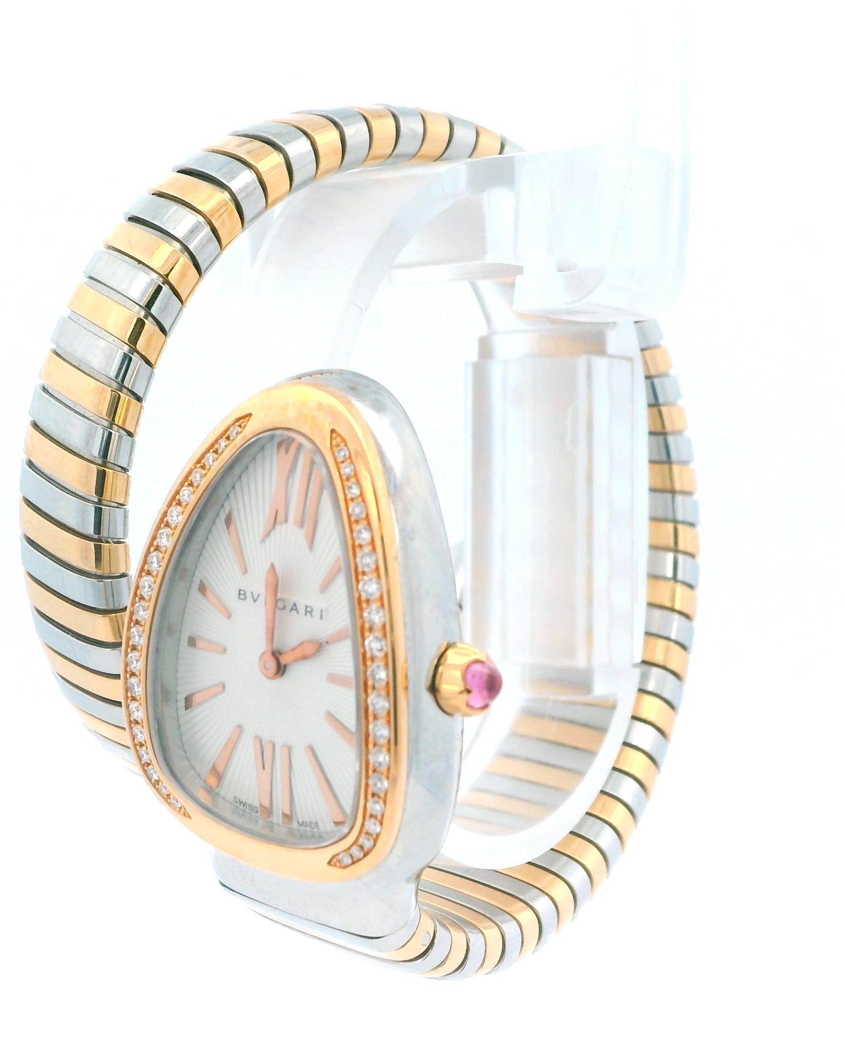 Bvlgari Serpenti SP35SPG Tubogas Rose Gold & Steel Ladies Watch 1