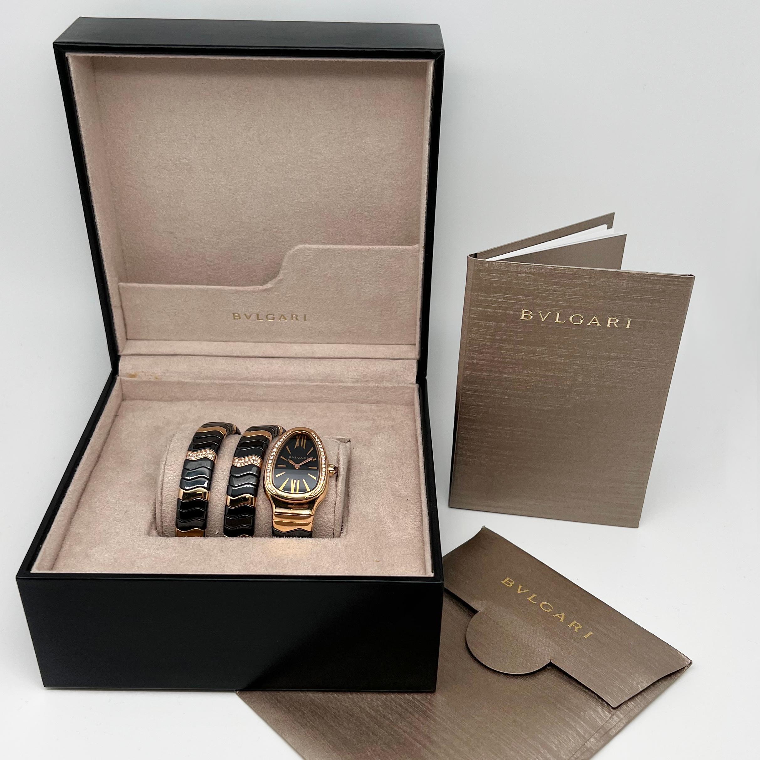 SERPENTI SPIGA 35 PINK GOLD WHITE DIAL