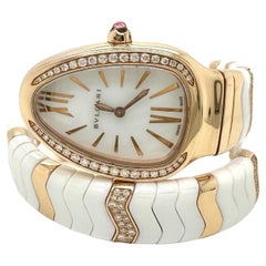 Bvlgari Serpenti Spiga 18k Rose Gold Diamond 35mm Quartz Ladies Watch