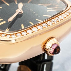 Bvlgari Serpenti Spiga Rose Gold Diamonds Black Ceramic 102128