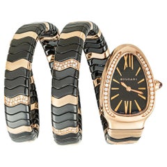 Bvlgari Serpenti Spiga Roségold Diamanten Schwarze Keramik 102128