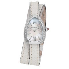 Bvlgari Serpenti Stahl Diamant MOP Zifferblatt Quarz Damen SPS27WSDL
