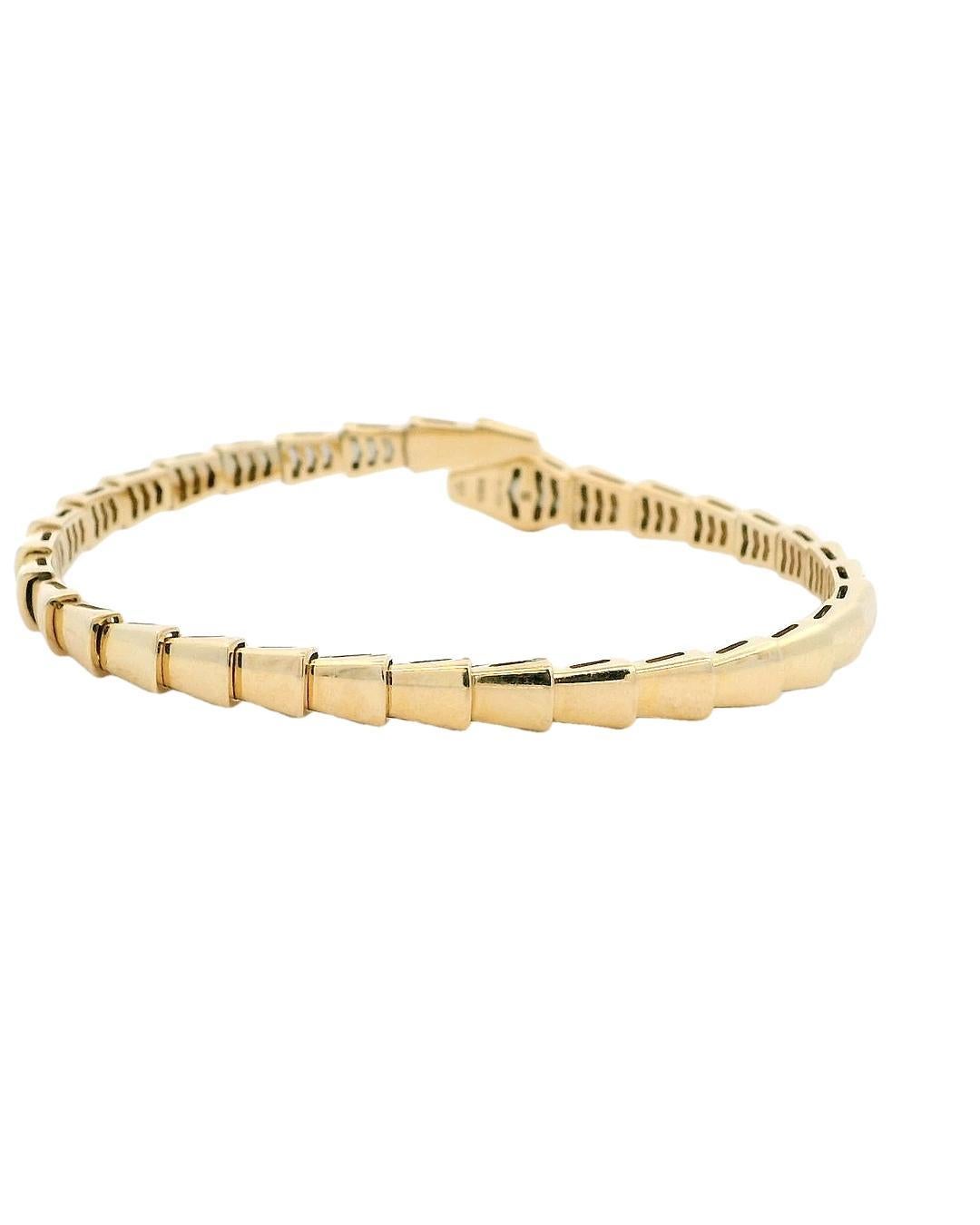 Women's Bvlgari Serpenti Thin Bracelet 18k Yellow Gold Box & Papers 2023