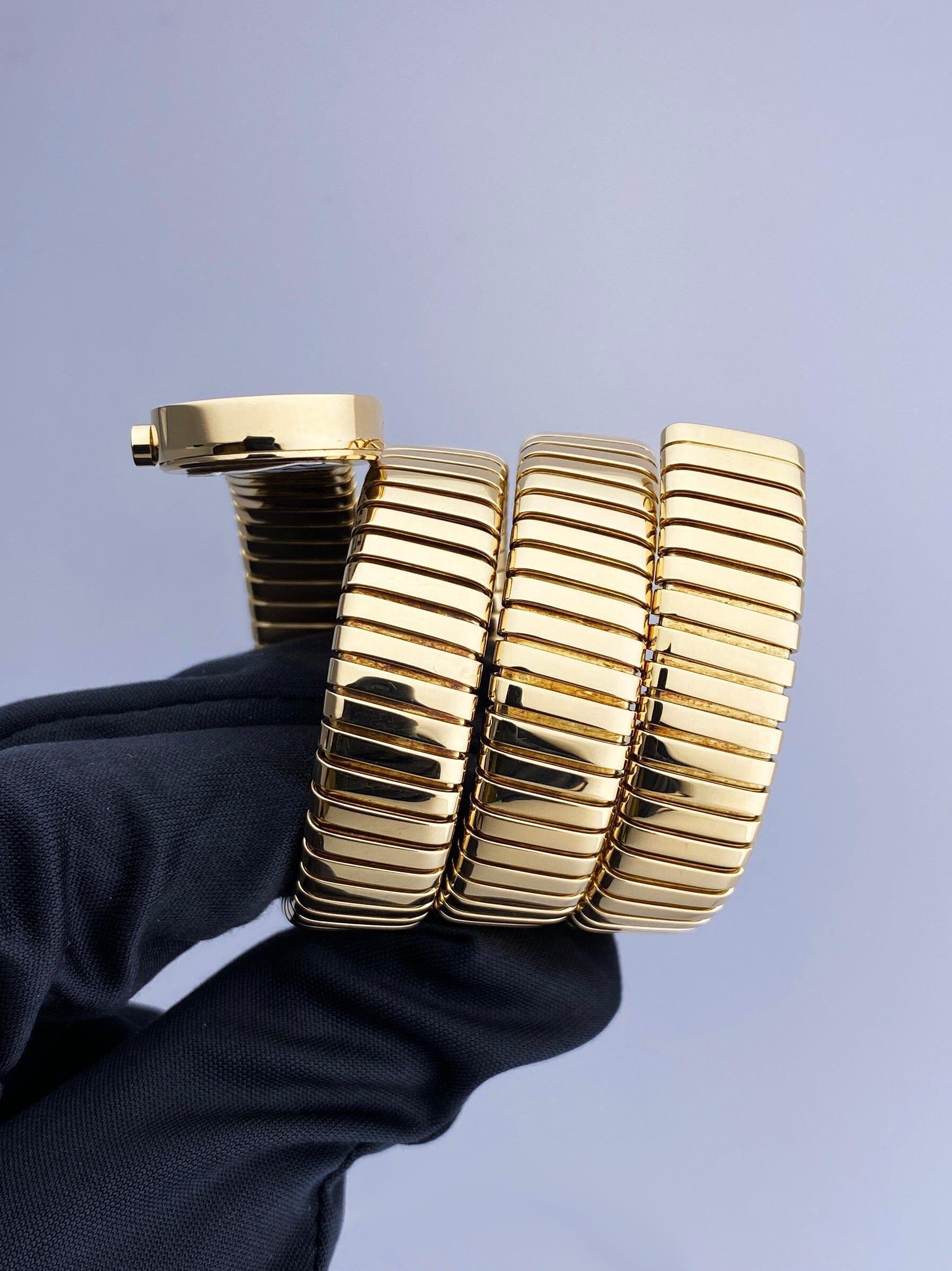 Bvlgari  Serpenti Tubogas BB191T Orologio da donna in oro giallo 18 carati In condizioni buone in vendita a Great Neck Plaza, NY