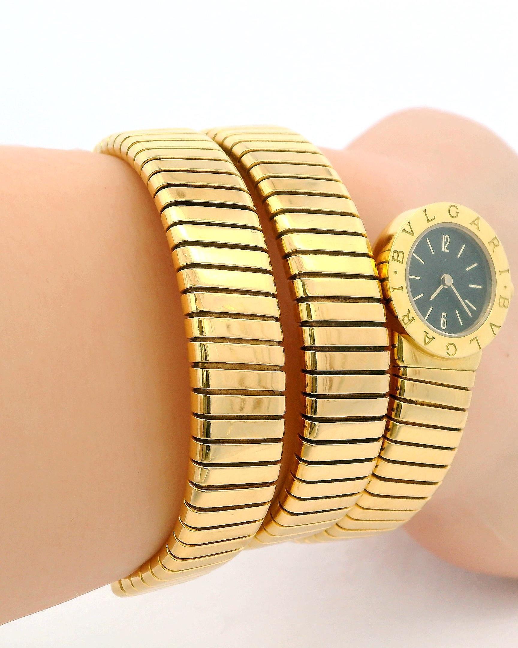 Bvlgari Serpenti Tubogas BB191T 18K Yellow Gold Ladies Watch For Sale 1
