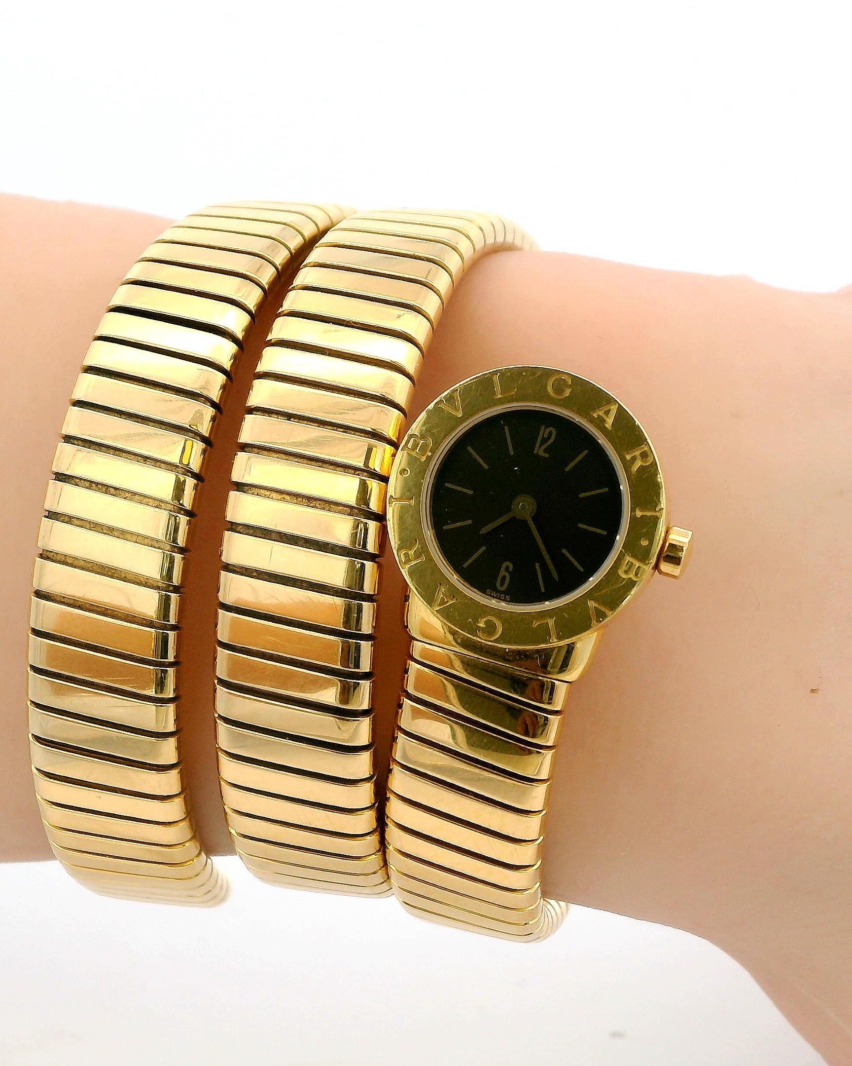 Bvlgari Serpenti Tubogas BB191T 18K Yellow Gold Ladies Watch For Sale 2