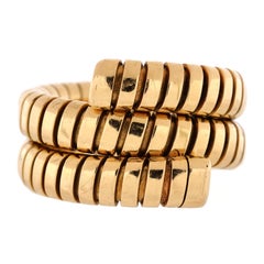 Bvlgari Serpenti Tubogas Double Wrap Ring 18k Yellow Gold