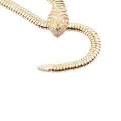 Bvlgari Serpenti Tubogas Rose Gold Diamond Long Rope Necklace