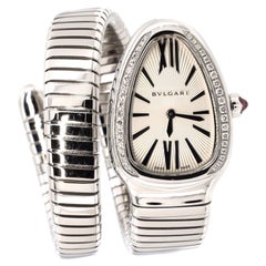 Bvlgari Serpenti Tubogas Single Spiral Quartz Watch Stainless Steel 