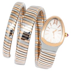 Bvlgari Serpenti Tubogas SP35SPG 2014 Booklets 18k RG Two Tone Quartz Watch 23mm