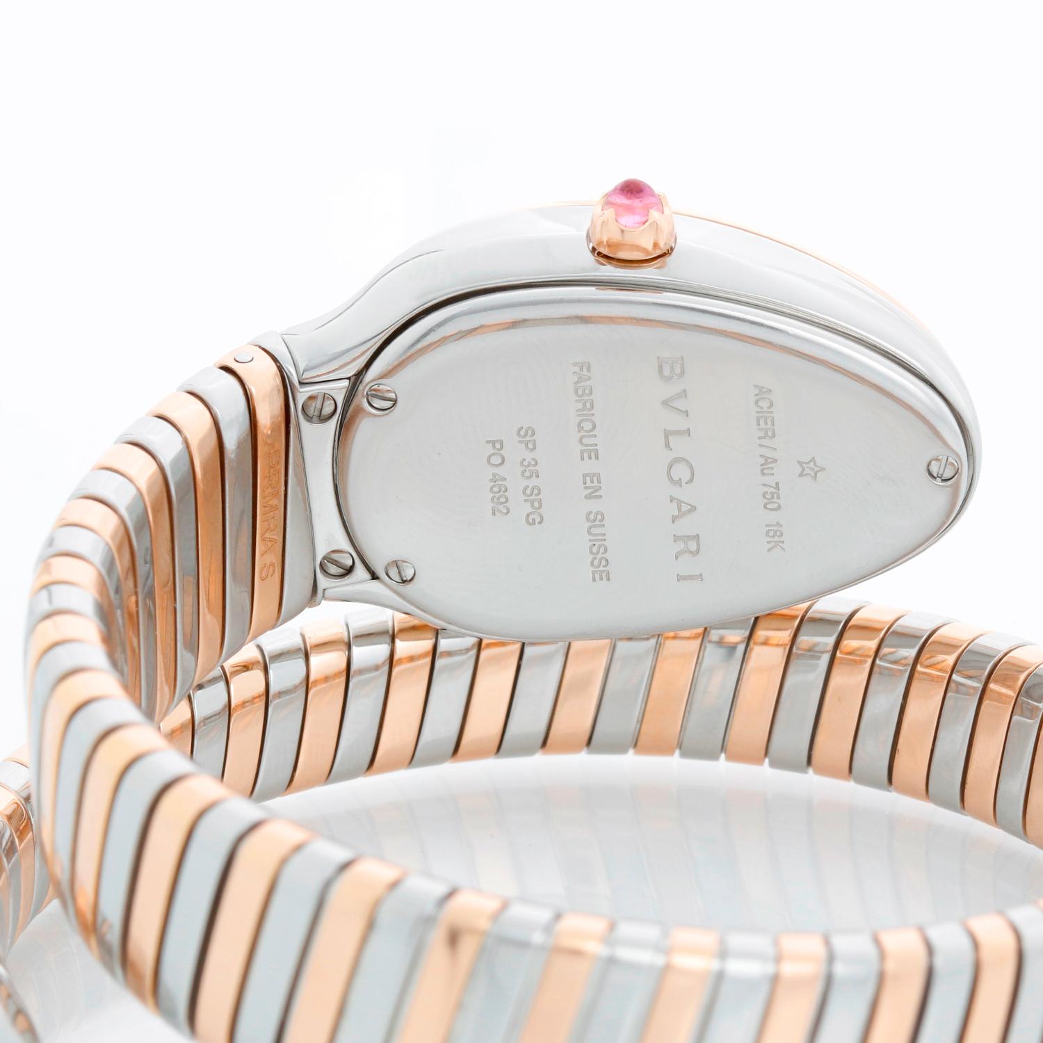 Women's Bvlgari Serpenti Tubogas Two Tone Ladies Diamond Watch Ref 103822 SP 35 SPG
