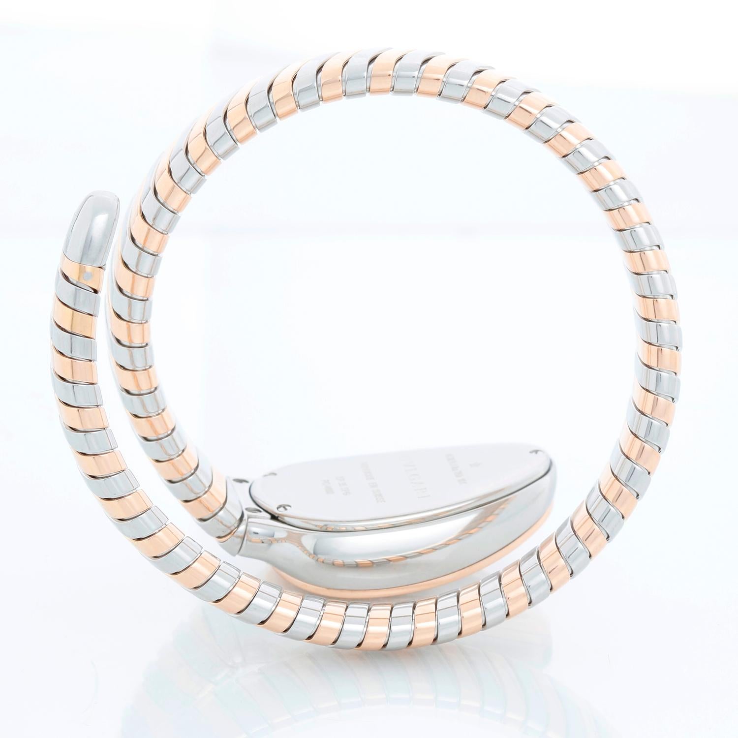 Bvlgari Serpenti Tubogas Two Tone Ladies Diamond Watch Ref 103822 SP 35 SPG 1