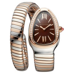 Bulgari Serpenti Tubogas Watch 18K Rose Gold and Stainless Steel Original Box