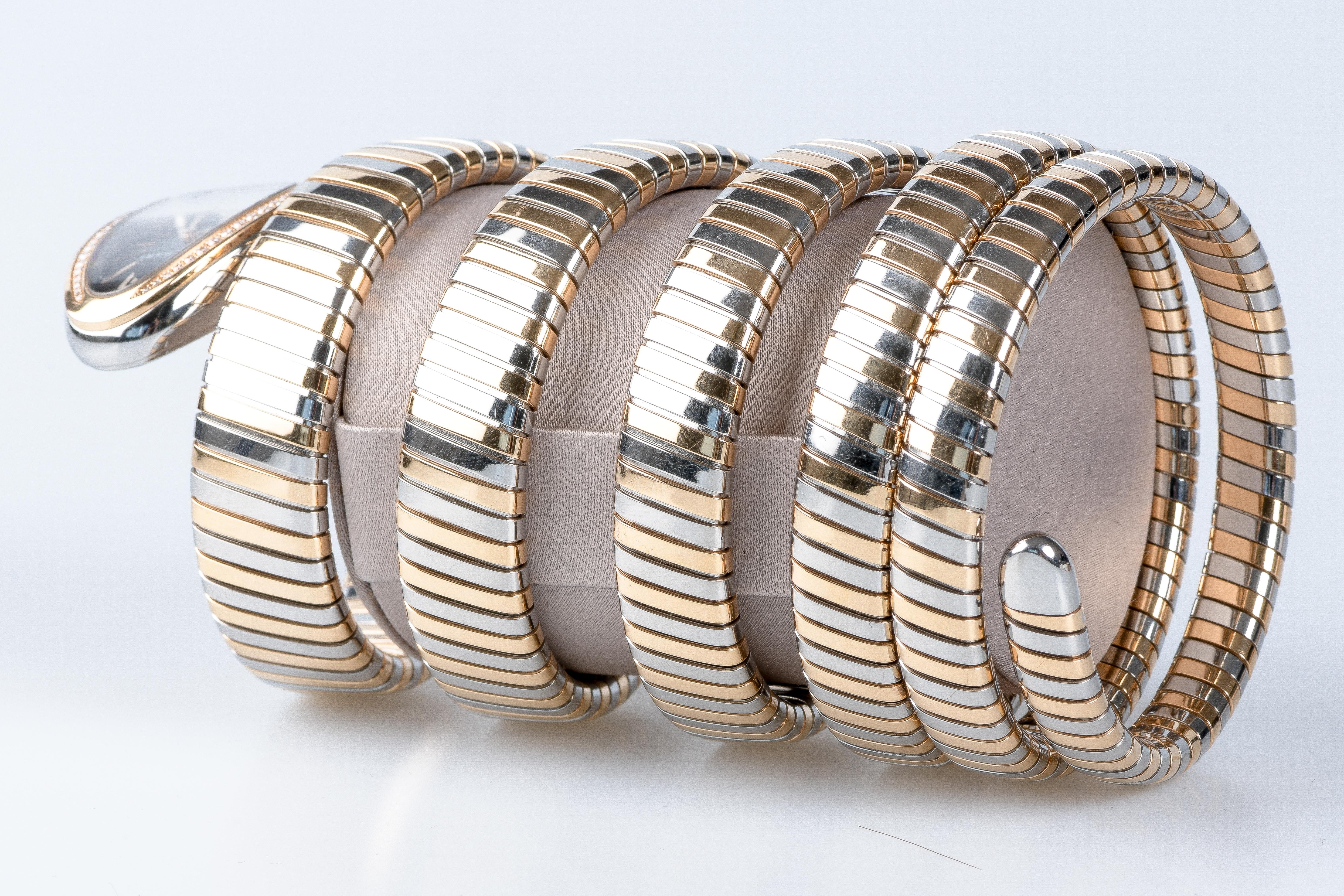 BVLGARI SERPENTI TUBOGAS watch in 18-carat pink gold with 5 flexible spirals 2