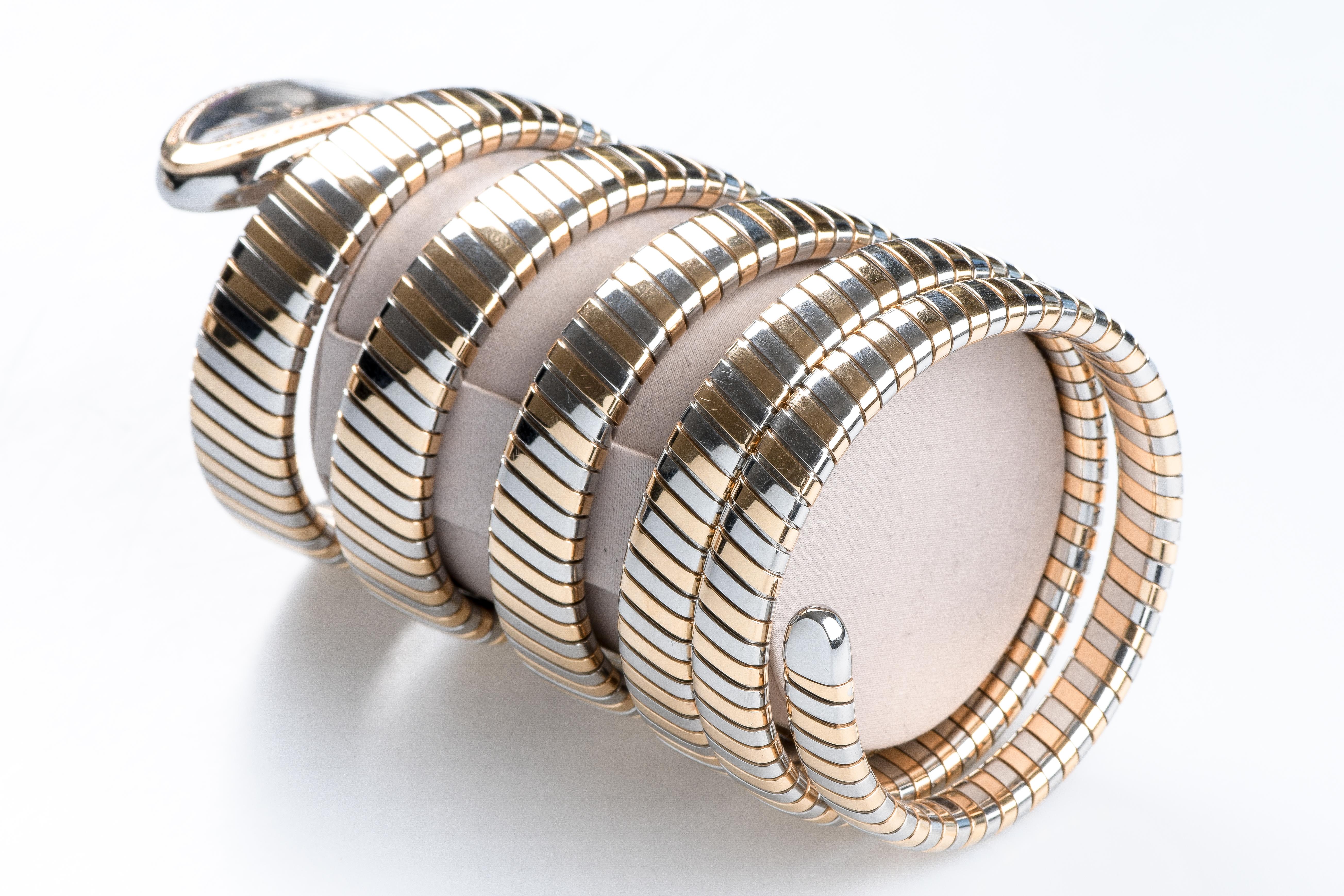Women's BVLGARI SERPENTI TUBOGAS watch in 18-carat pink gold with 5 flexible spirals
