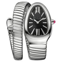 Bvlgari Serpenti Tubogas Watch Stainless Steel Rubelite Crown Original Box Paper