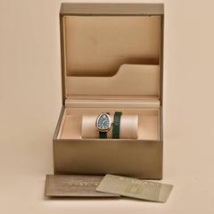 Bvlgari Serpenti Twist 18k Rose Gold Green Leather Quartz Wristwatch