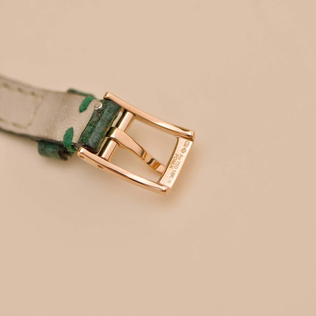 Reloj de pulsera de cuarzo Bvlgari Serpenti Twist de oro rosa de 18 quilates y piel verde en venta 2