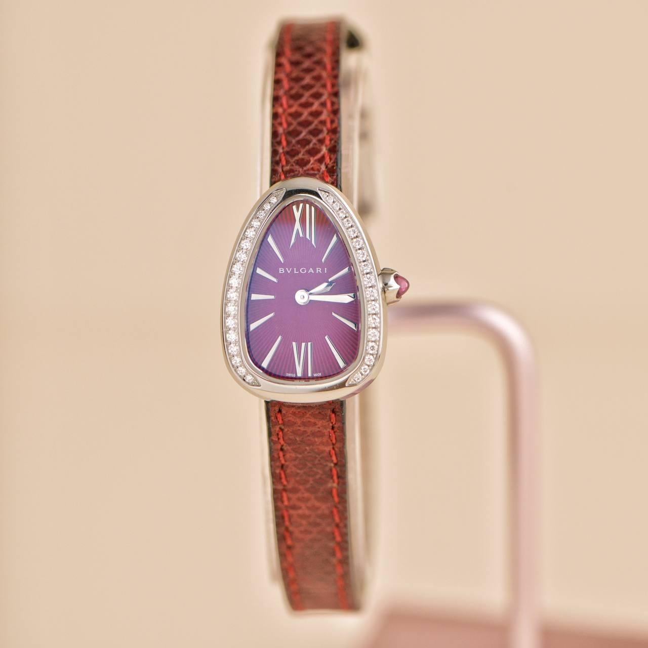 Bvlgari Serpenti Twist Diamond Bezel Stainless Steel Quartz Wristwatch 1