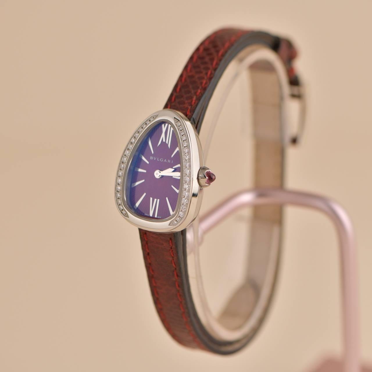 Bvlgari Serpenti Twist Diamond Bezel Stainless Steel Quartz Wristwatch 2