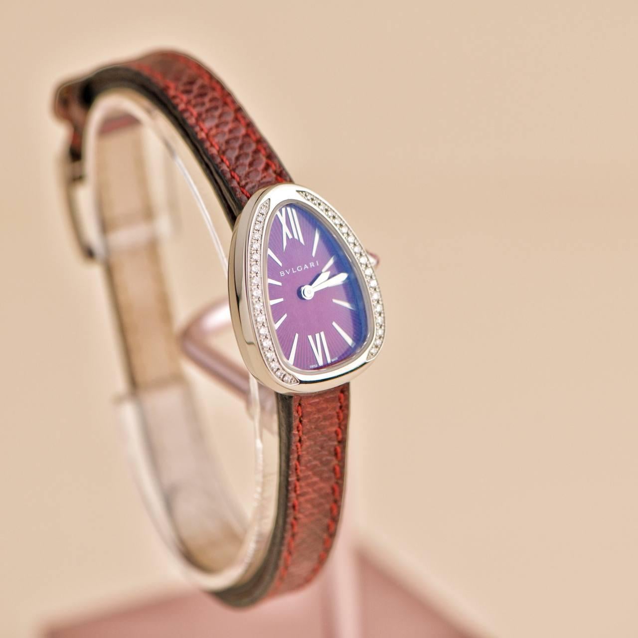 Bvlgari Serpenti Twist Diamond Bezel Stainless Steel Quartz Wristwatch 3