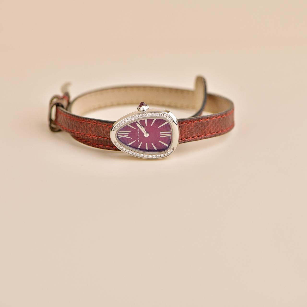 Bvlgari Serpenti Twist Diamond Bezel Stainless Steel Quartz Wristwatch 5