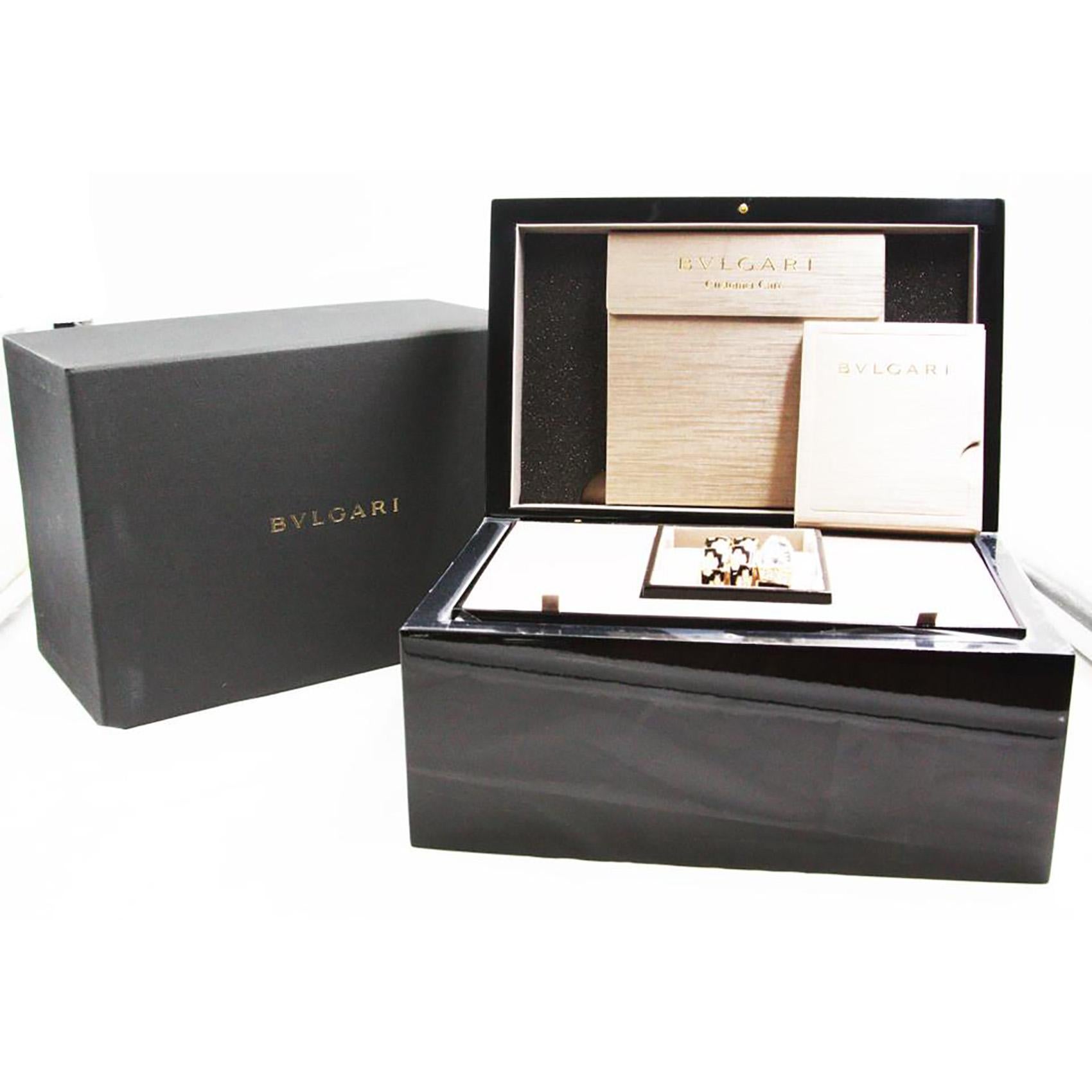 Bvlgari Serpenti Two-Row Diamond Onyx Rose Gold Swirl Jewelry Scaglie Watch 1