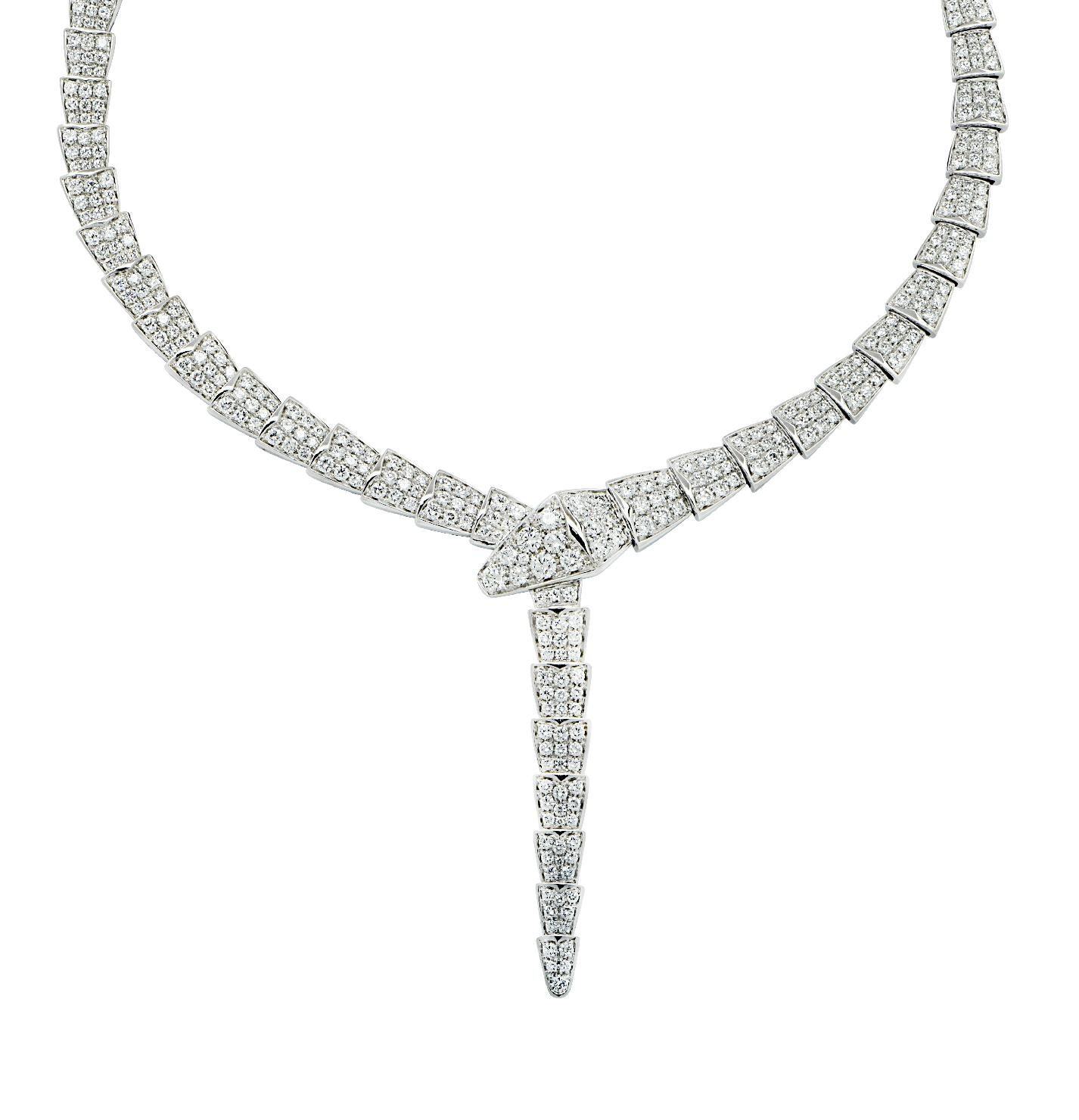 Women's Bvlgari Serpenti Viper 14.74 Carat Diamond Necklace  For Sale
