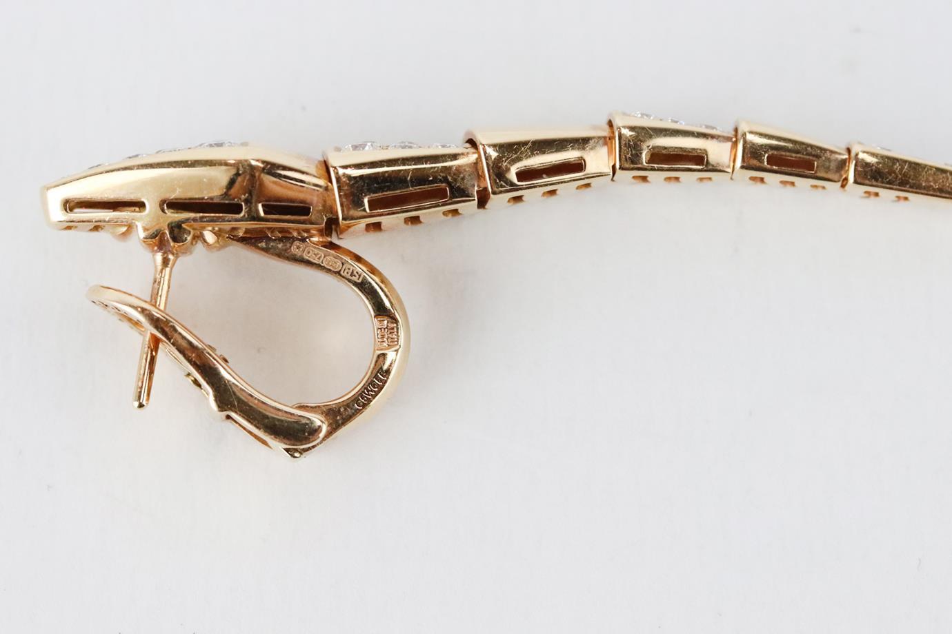 Women's Bvlgari Serpenti Viper 18K Rose Gold And Diamond Drop Earrings 