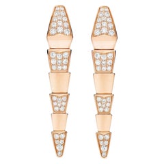 Bvlgari Serpenti Viper 18K Rose Gold And Diamond Drop Earrings