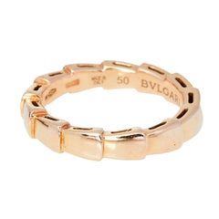 Bvlgari Serpenti Viper 18K Rose Gold Band Ring Size EU 50