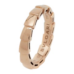 Bvlgari Serpenti Viper 18k Rose Gold Ring Size 52