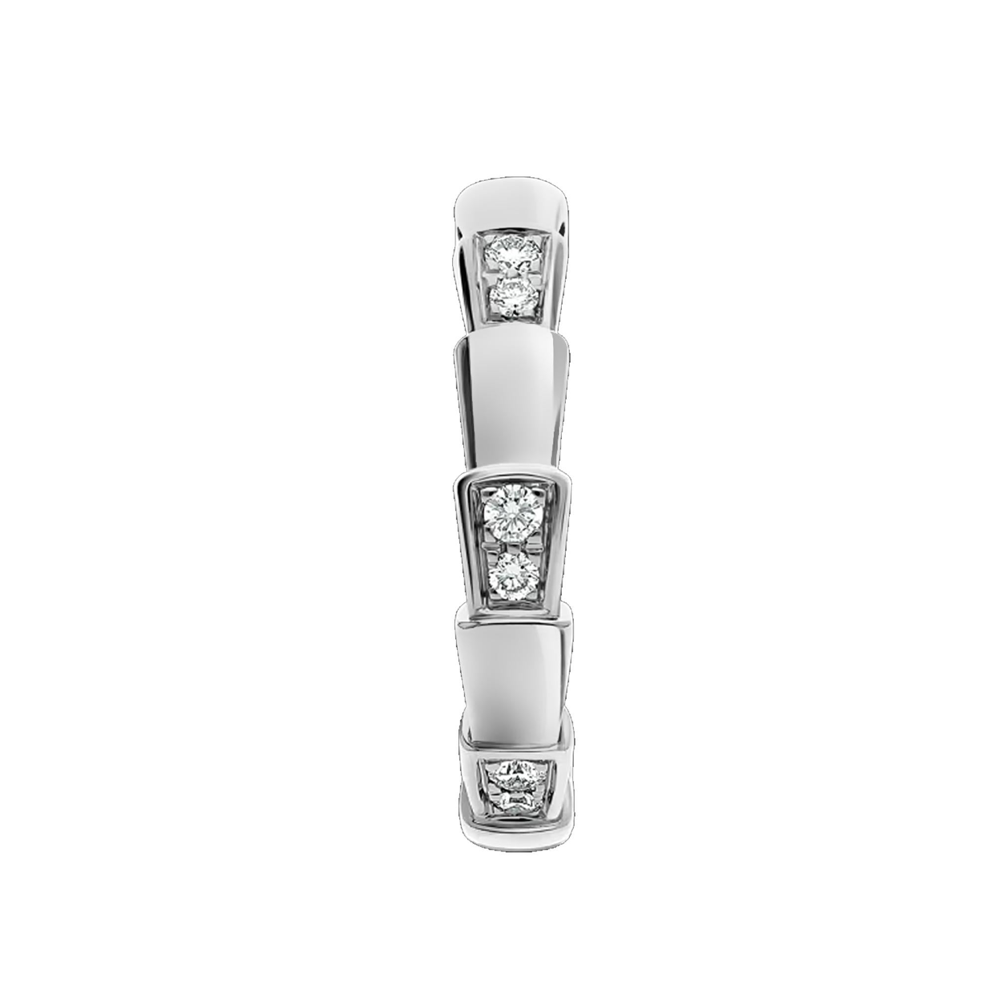 Anello Bvlgari Serpenti Viper in oro bianco 18 carati con diamanti In condizioni ottime in vendita a Feasterville, PA