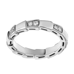 Bvlgari Serpenti Viper 18k White Gold Diamond Band Ring