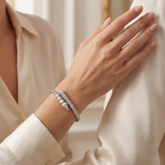Bvlgari Serpenti Viper 18K White Gold Diamond Bracelet 2.80 Carats