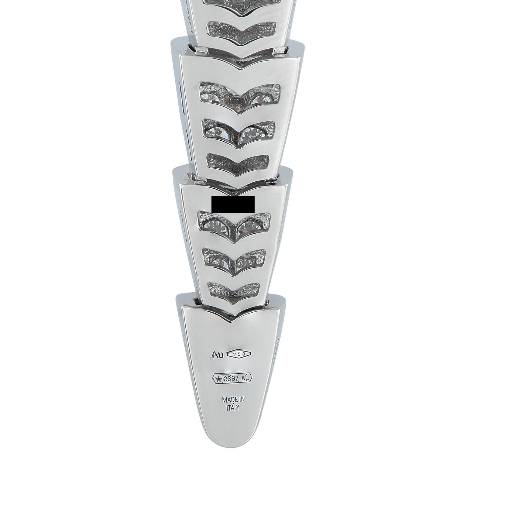 Women's Bvlgari Serpenti Viper 18K White Gold Diamond Necklace For Sale