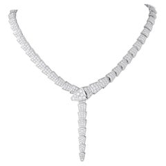 Bvlgari Serpenti Viper 18K White Gold Diamond Necklace