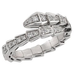 BVLGARI Serpenti Viper 18k White Gold Diamond Ring