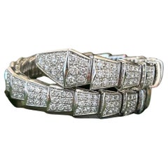 Bvlgari Serpenti Viper 18k White Gold Diamond Wrap Bracelet
