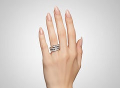 BVLGARI Serpenti Viper 18K White Gold & Pavé Diamond 2 Coil Ring Medium