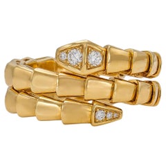 Bvlgari Serpenti Viper 2 Coil Ring with Diamonds