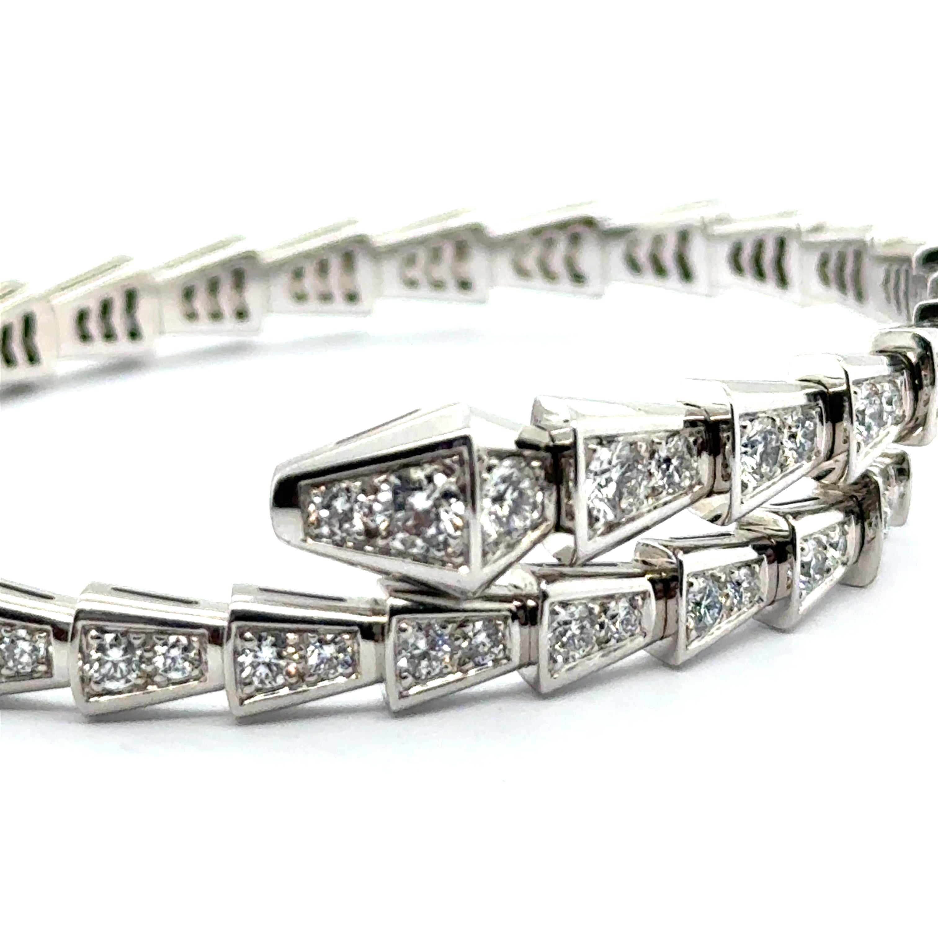Bvlgari Serpenti Viper Bracelet with Diamonds in 18 Karat White Gold 4